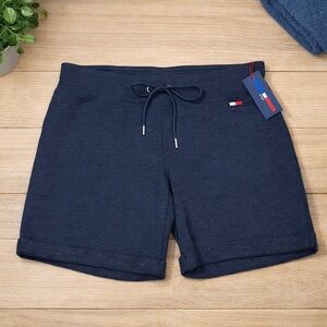 Tommy Hilfiger Sport Women's Cuffed Navy Blue Drawstring Shorts Size S NWT